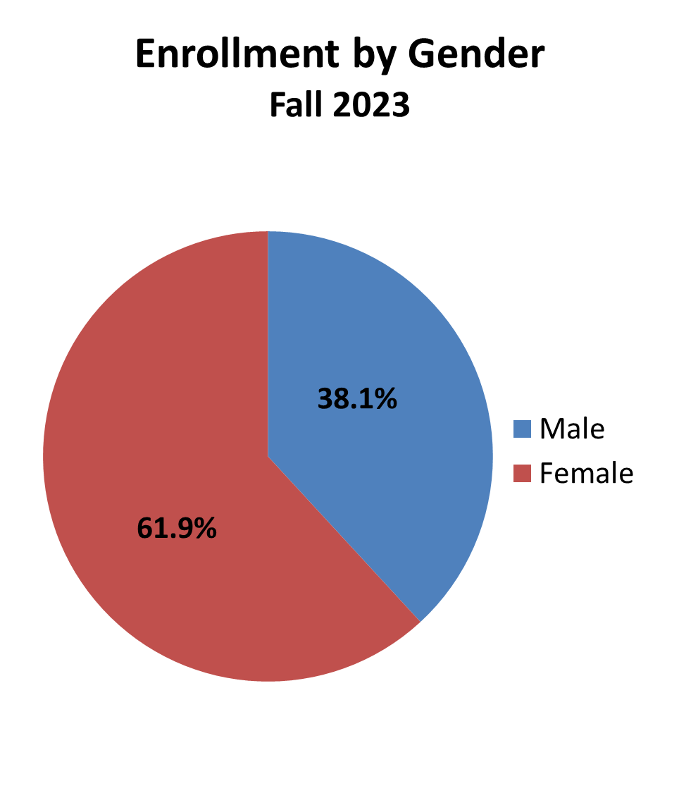 Enrollment by gender pie chart