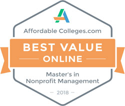 affordablecolleges.com Best Value Online Masters in Nonprofit management 2018
