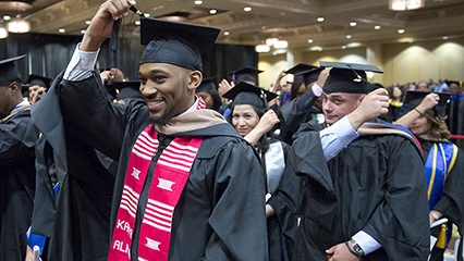 Graduation with students