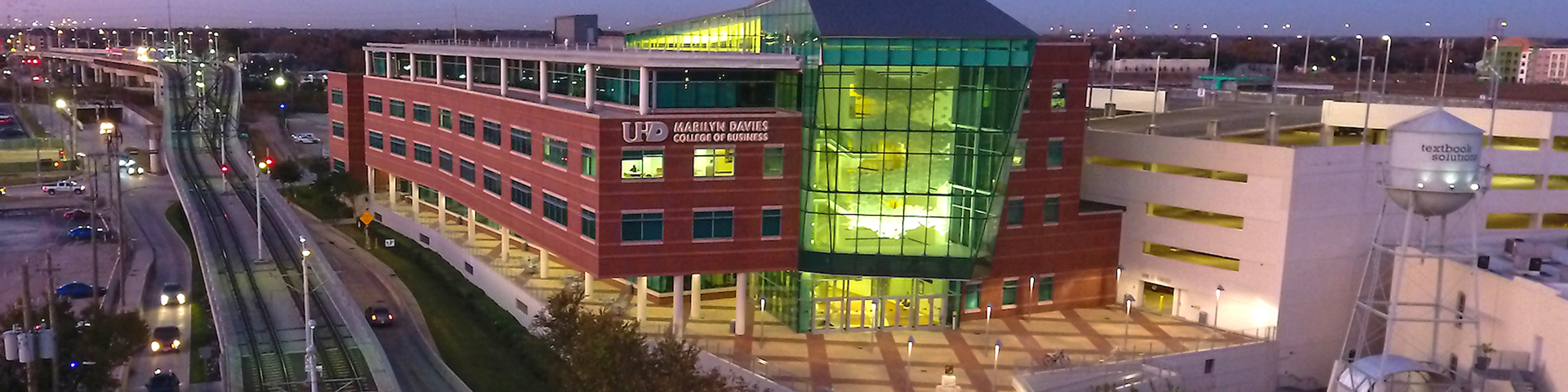 Aerial view of Marilyn Davies College of Business building