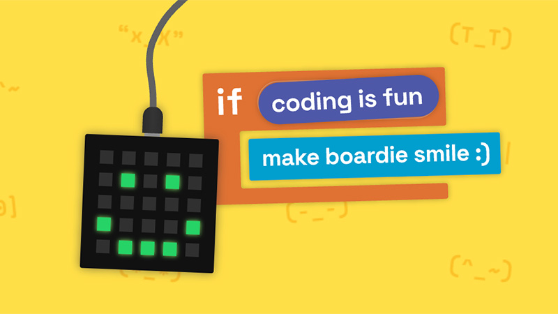 MicroBlocks interface with code