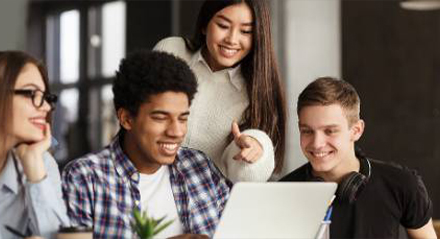 Students at a computer