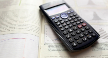 calculator on desk