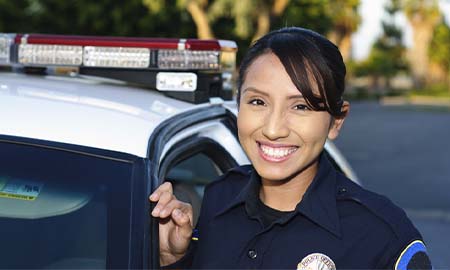 Plice officer smiling at