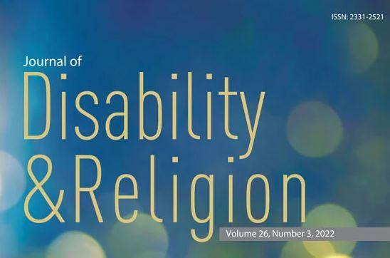 cover of the Journal of Disability and Religion Volume 26 Number 1