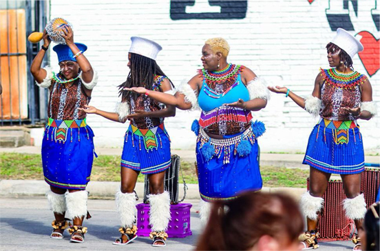Tresured Clay Dance GRoup, four dancers performing