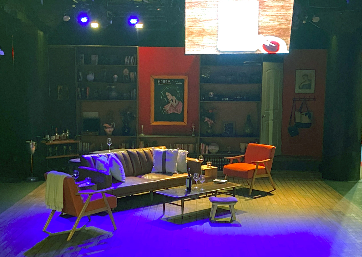 The Book Club Play stage set