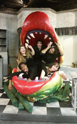 Cast with Audrey the plant from the fall 2015 production of Little Shop of Horrors