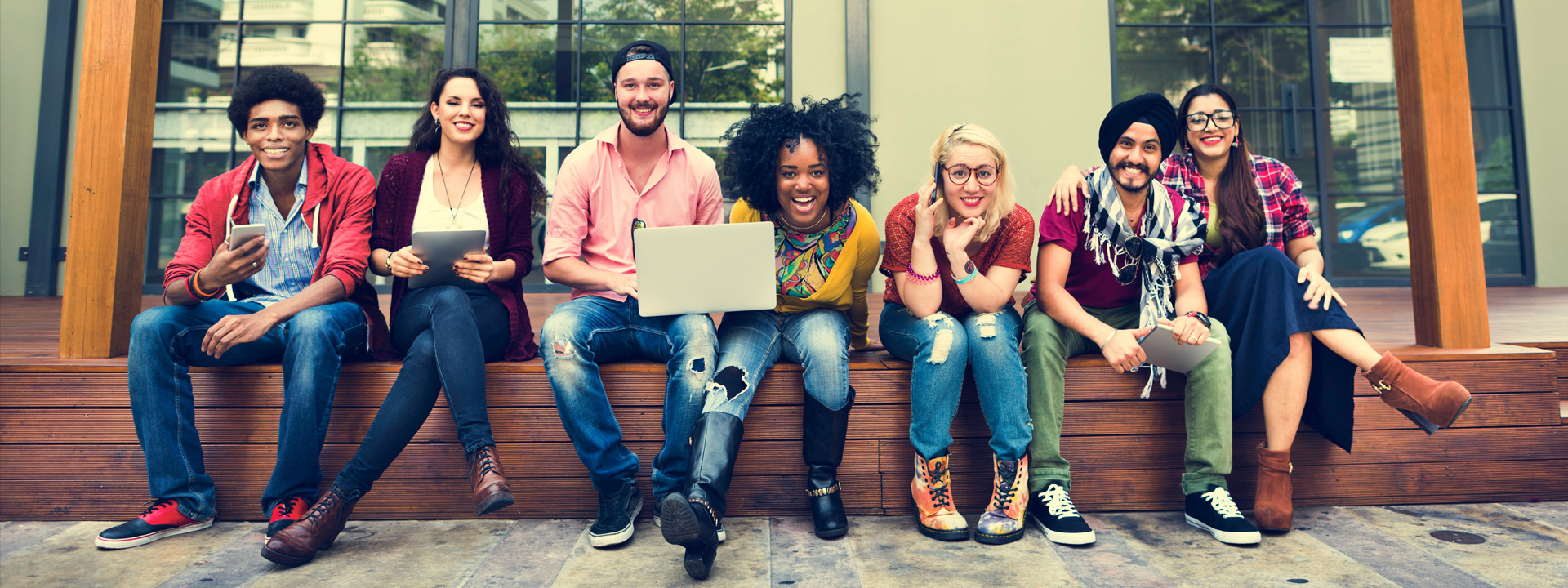 College students outside