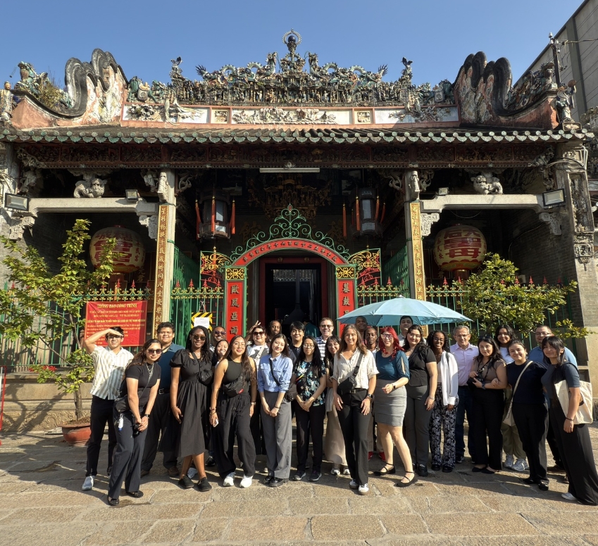 Students and teacher in asia
