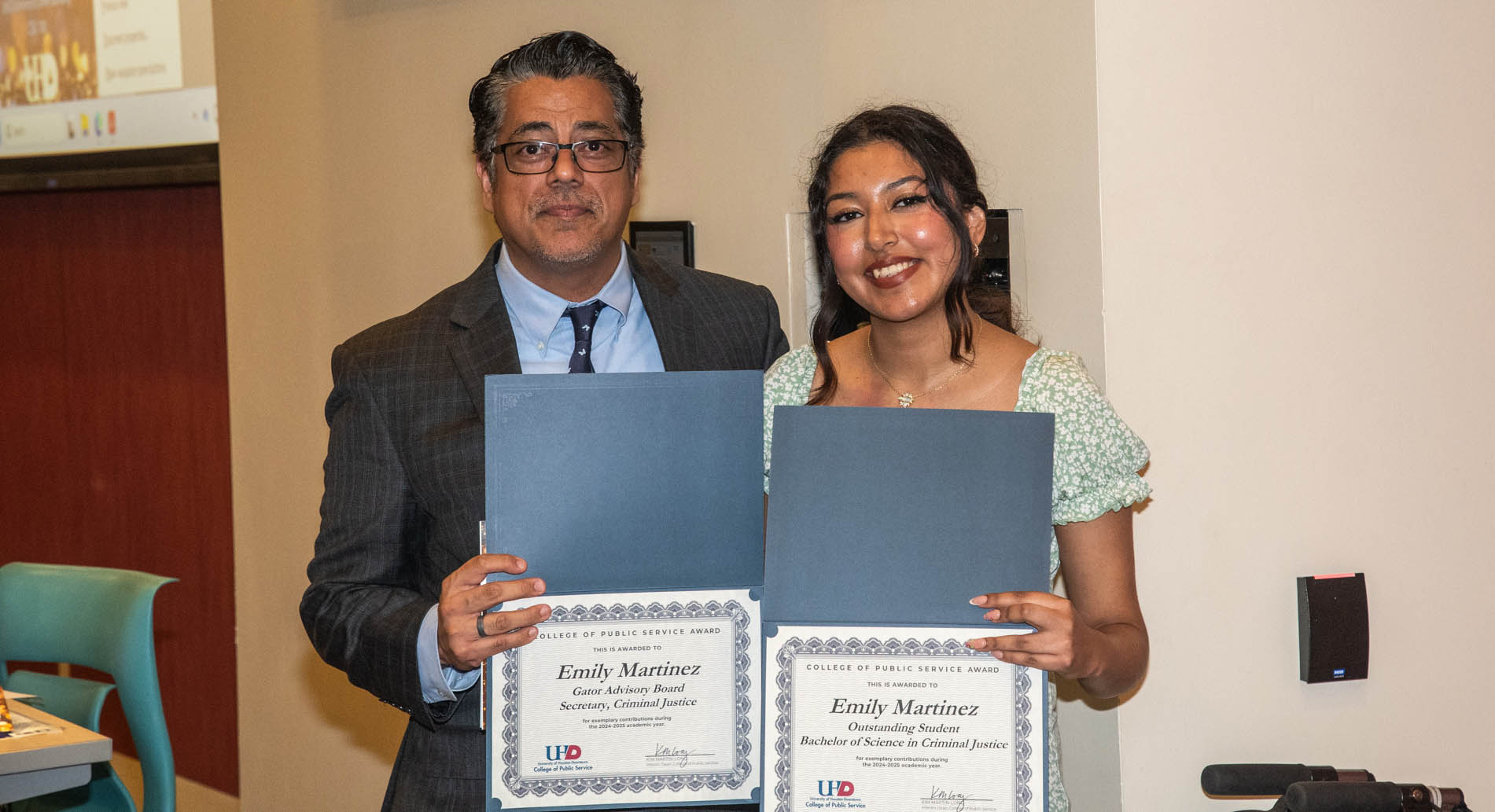 Student award winner with Assistant Dean