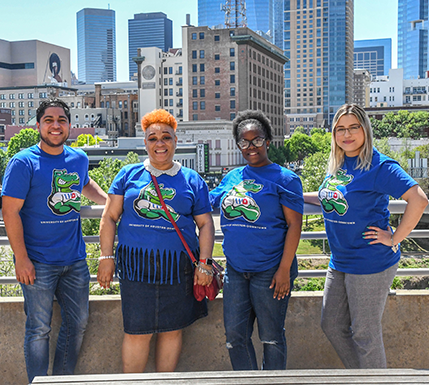 College of Public Service Success Advisors overlooking DT Houston