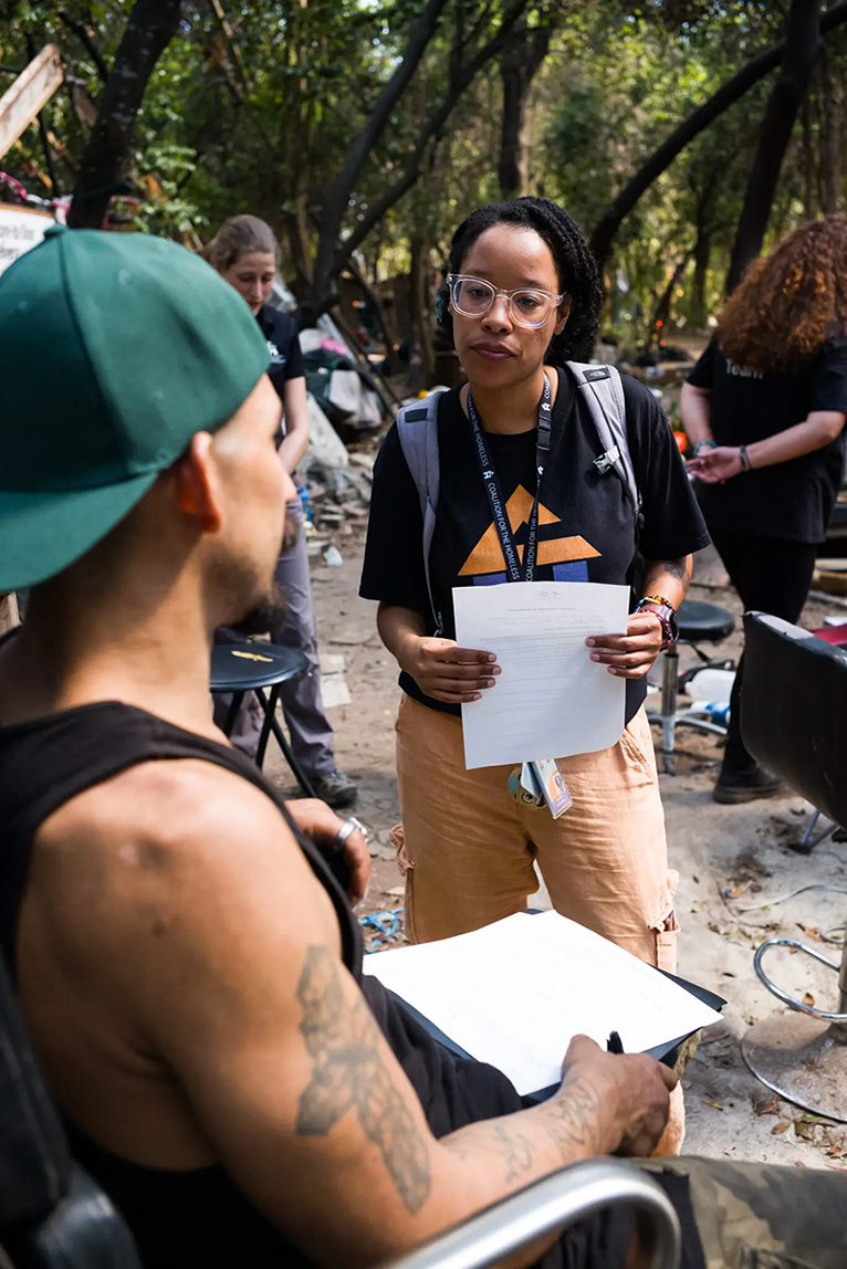 Khena Minor, who works for Houston’s Coalition for the Homeless