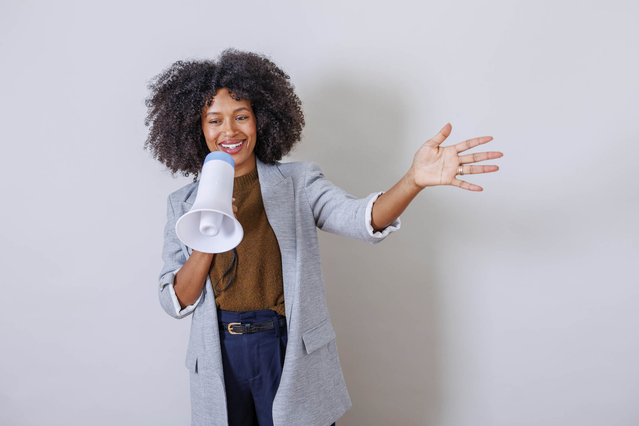 Students smiling in a seminar class