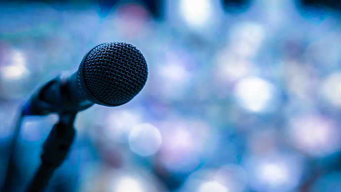 Microphone on a stage 