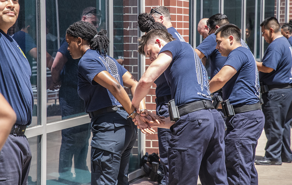 Cadet's practicing Handcuffing Procedures