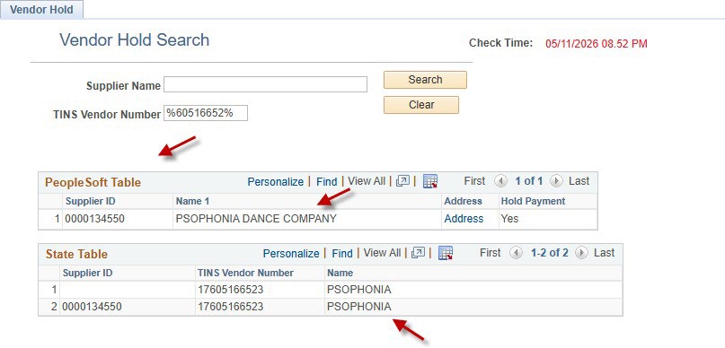 multiple vendors with same name