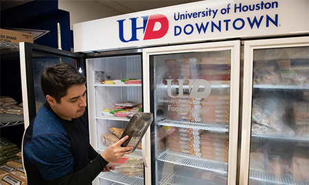 Student Looking at food from food market