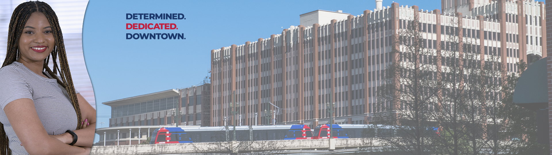 Student and view of one main building