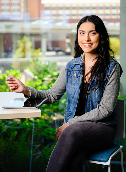female student smiling