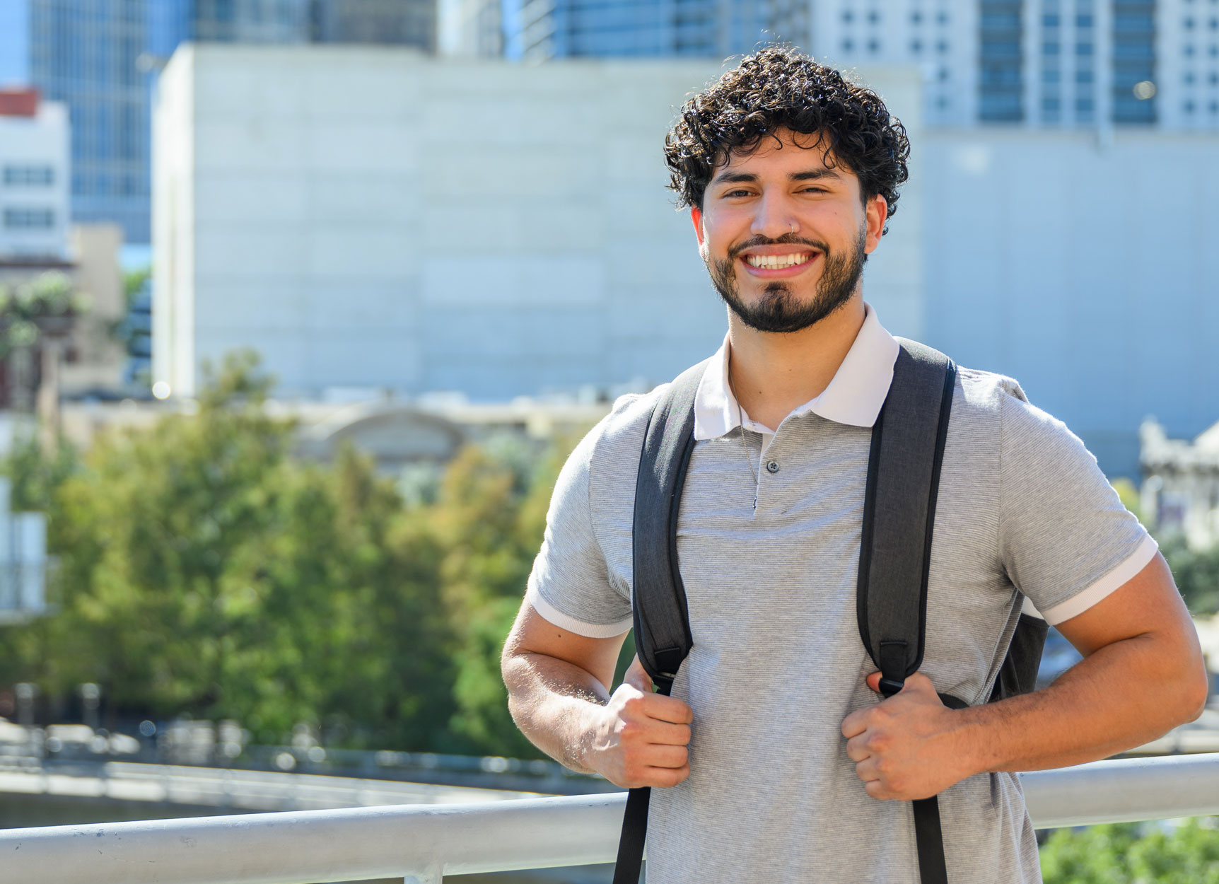 UHD male student smiling