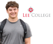 Student and Lee College logo