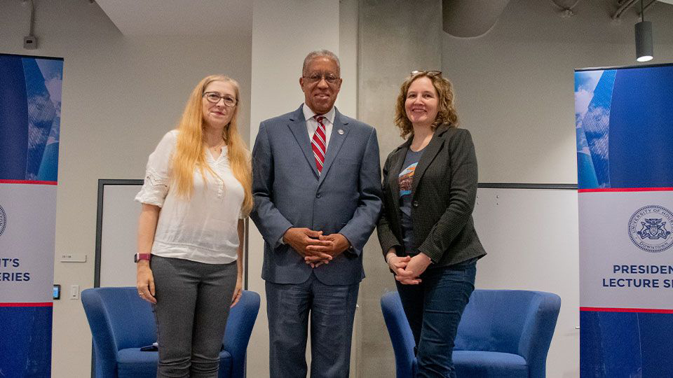 President Blanchard with Celebrating Earth Day speakers