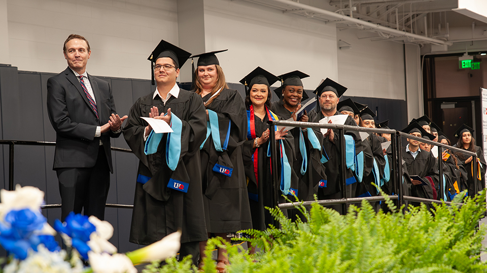 Students waiting to be Hooded