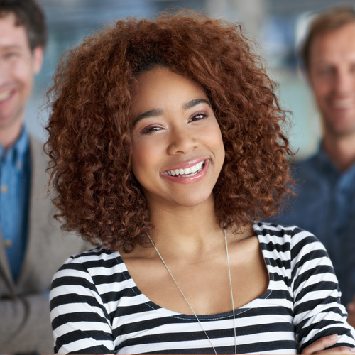 Female student smiling