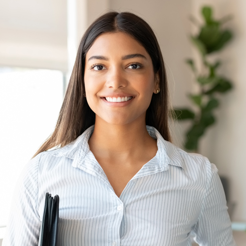 young professional smiling