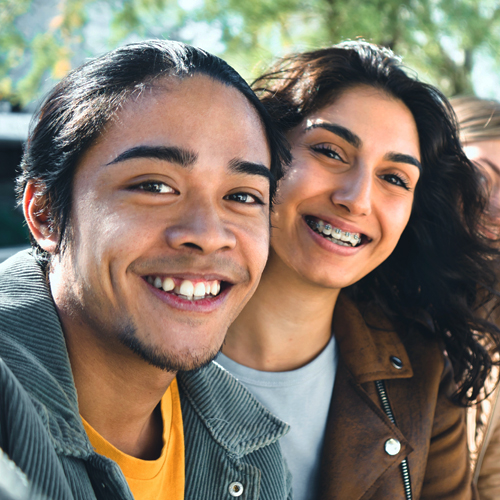 college students outside on a sunny day