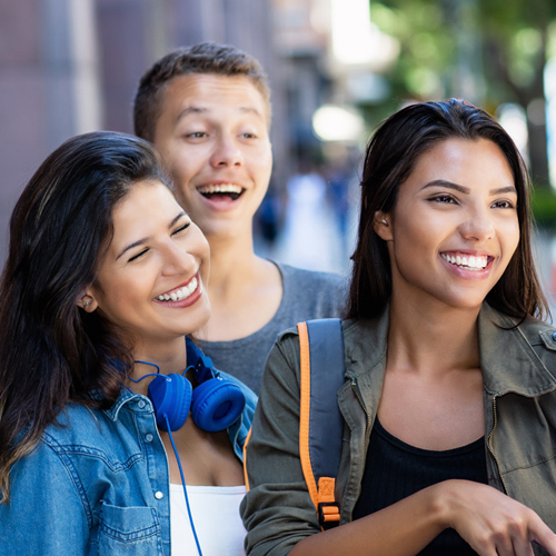 group of college students