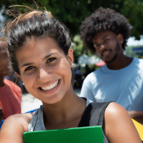 college student smiling at the camera
