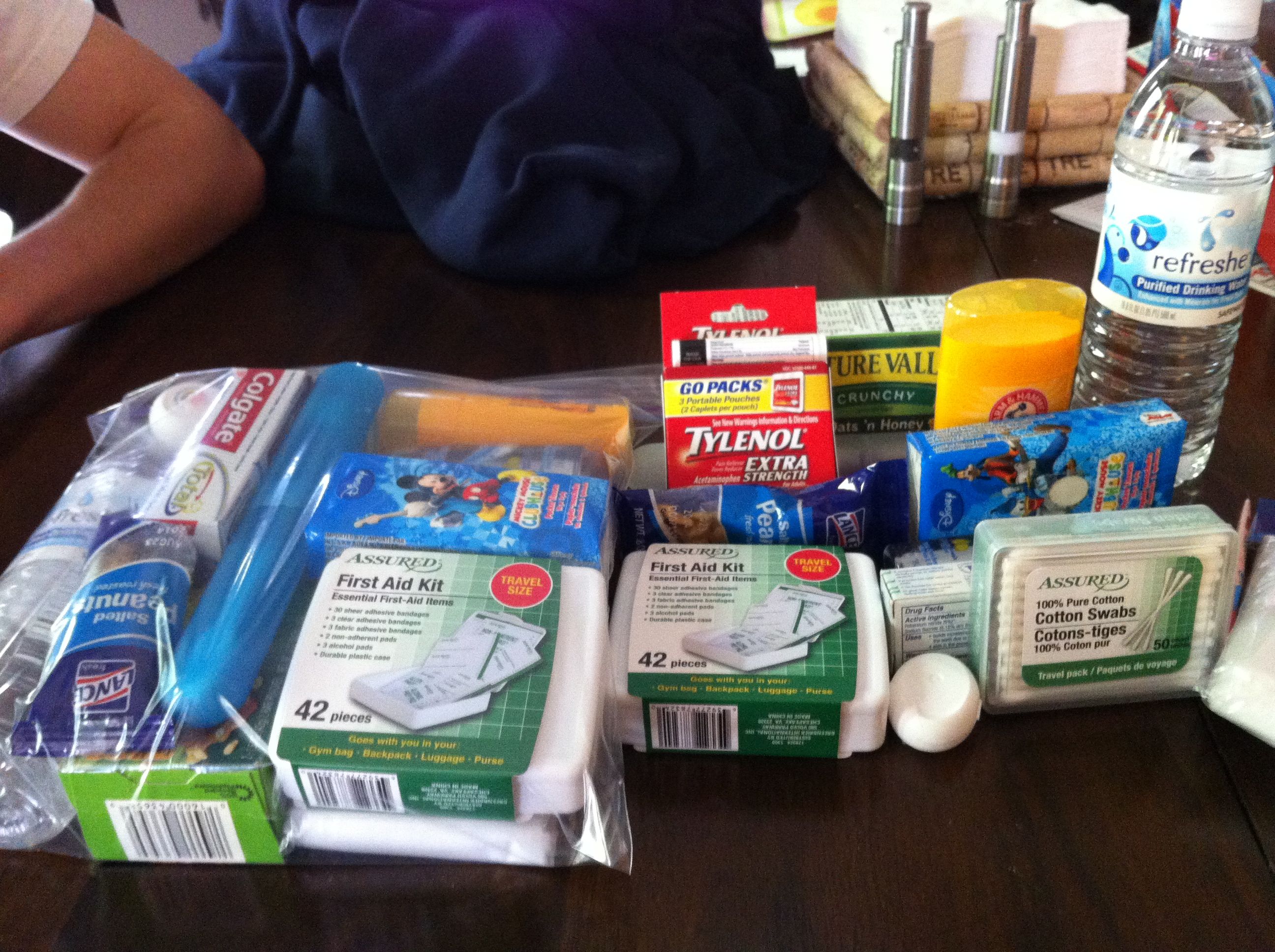 hygiene kits on table