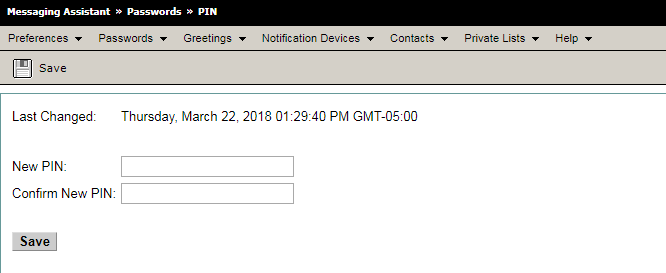 screenshot of PIN input fields