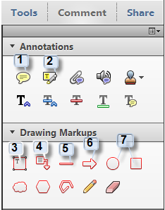 Comment and Markup Toolbar