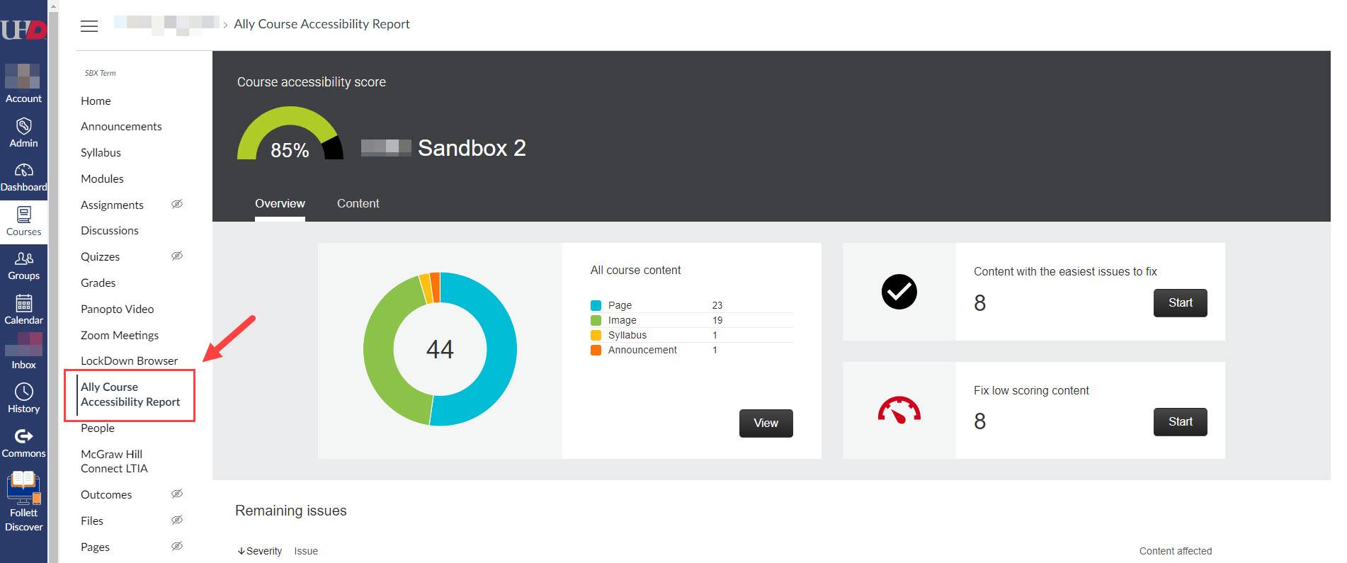 Overview of Ally Accessibility Report