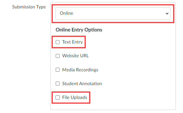 submission options
