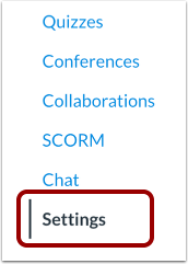 Canvas Menu with Settings option highlighted.