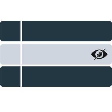 Decorative graphic of a table with rows and an eye icon idicating it's been hidden.