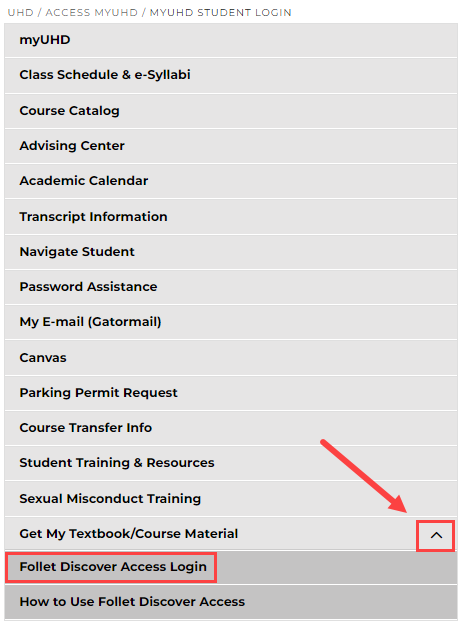 Follett Discover Student Login Button