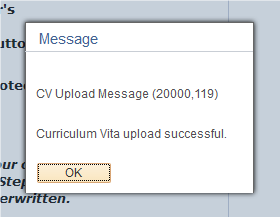 a screenshot of the Upload Success message