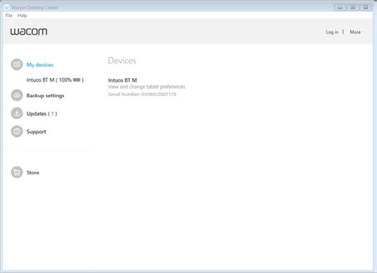 a screenshot of the Wacom Application dashboard