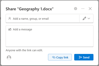copy link window