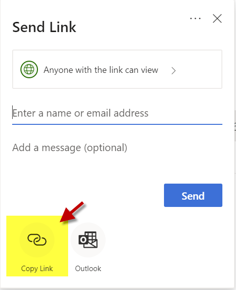 a screenshot of the Share dialog box with Invite People highlighted