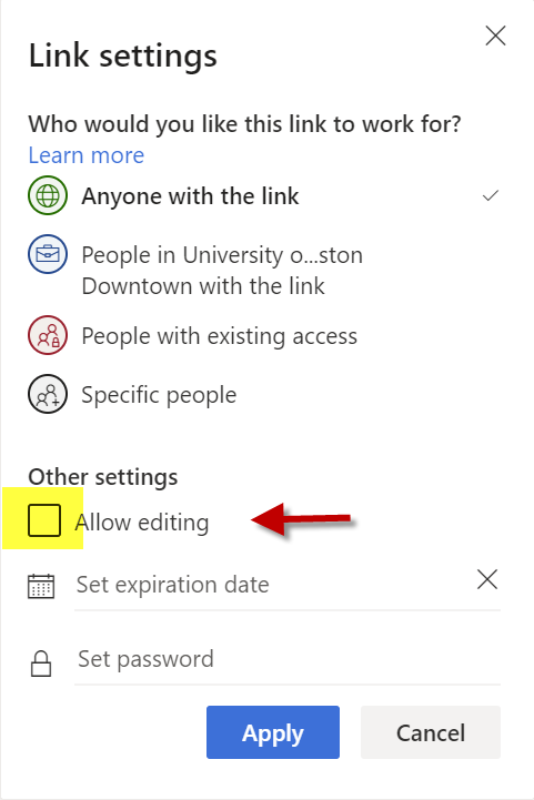 a screenshot of the OneDrive dashboard with the Share option highlighted