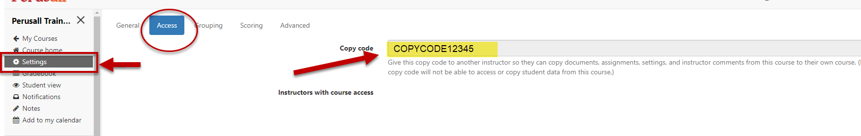 Persuall copy code