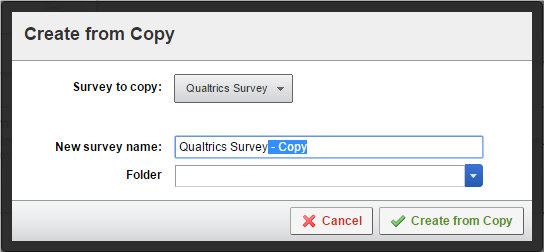 a screenshot of the New survey name field