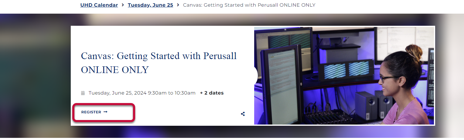 Click Register to select a date