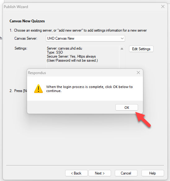 Login and authorization complete, click Ok